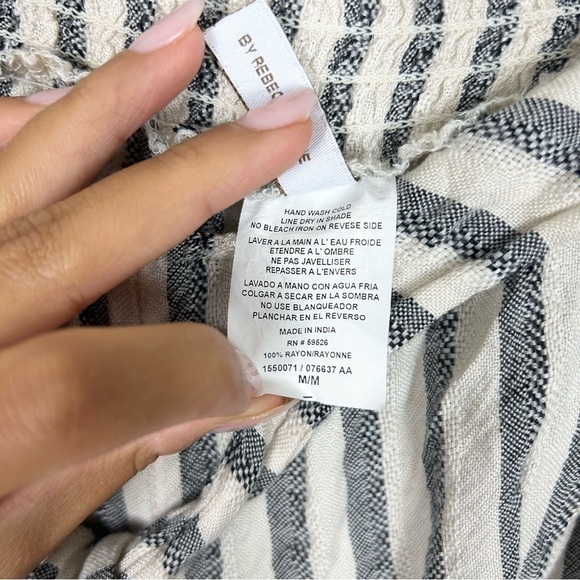 Becca By Rebecca Virtue Gateway Cover-up Swim Pant Wide Split Leg Gray Stripe M - Picture 3 of 10